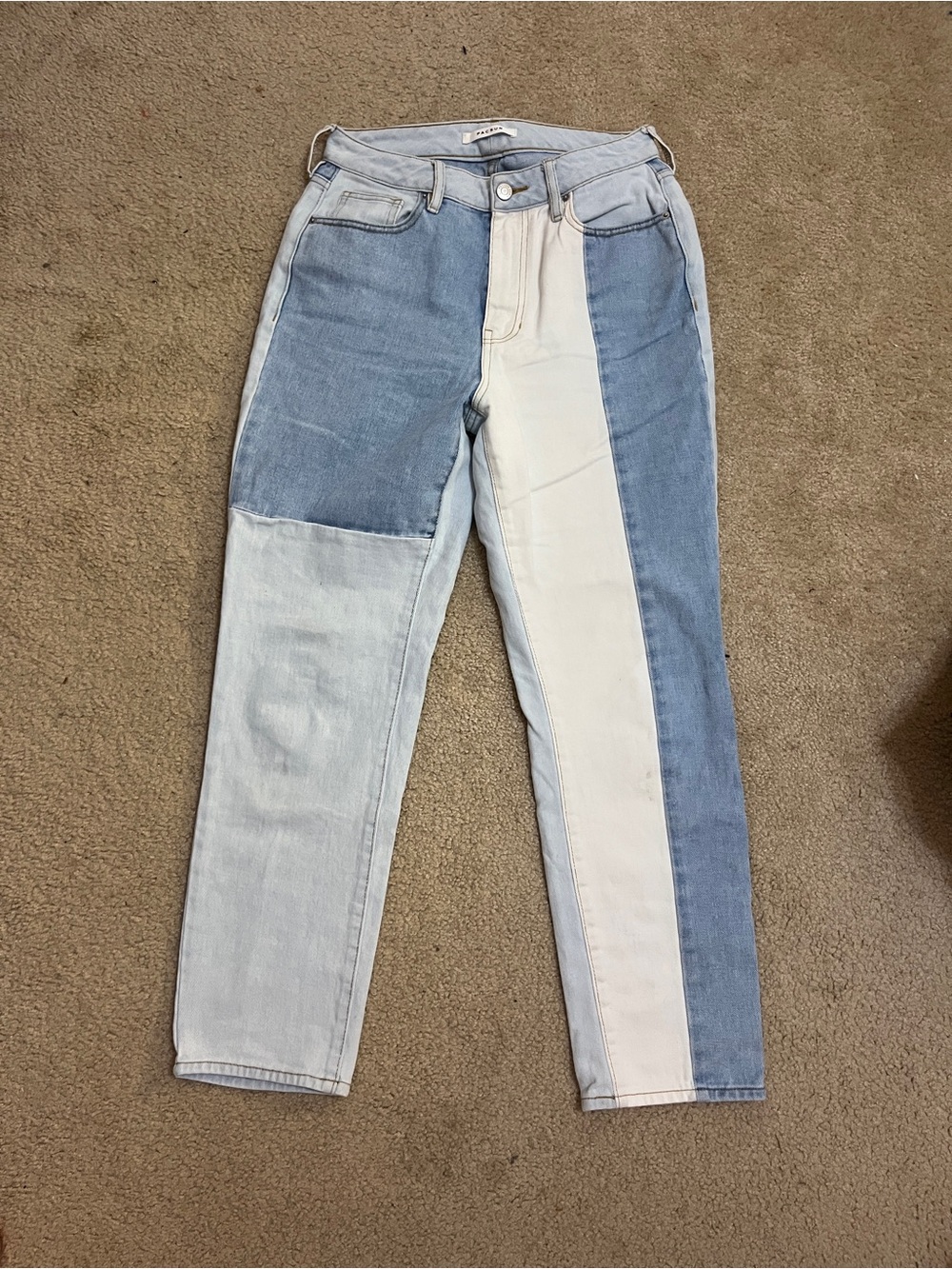Women’s PacSun Patchwork Two-Tone Denim Jeans